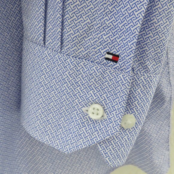 Tommy Hilfiger* Men's Long Sleeve Button Down Curved Hem BOHO Shirt~ Size 17" - Picture 5 of 12